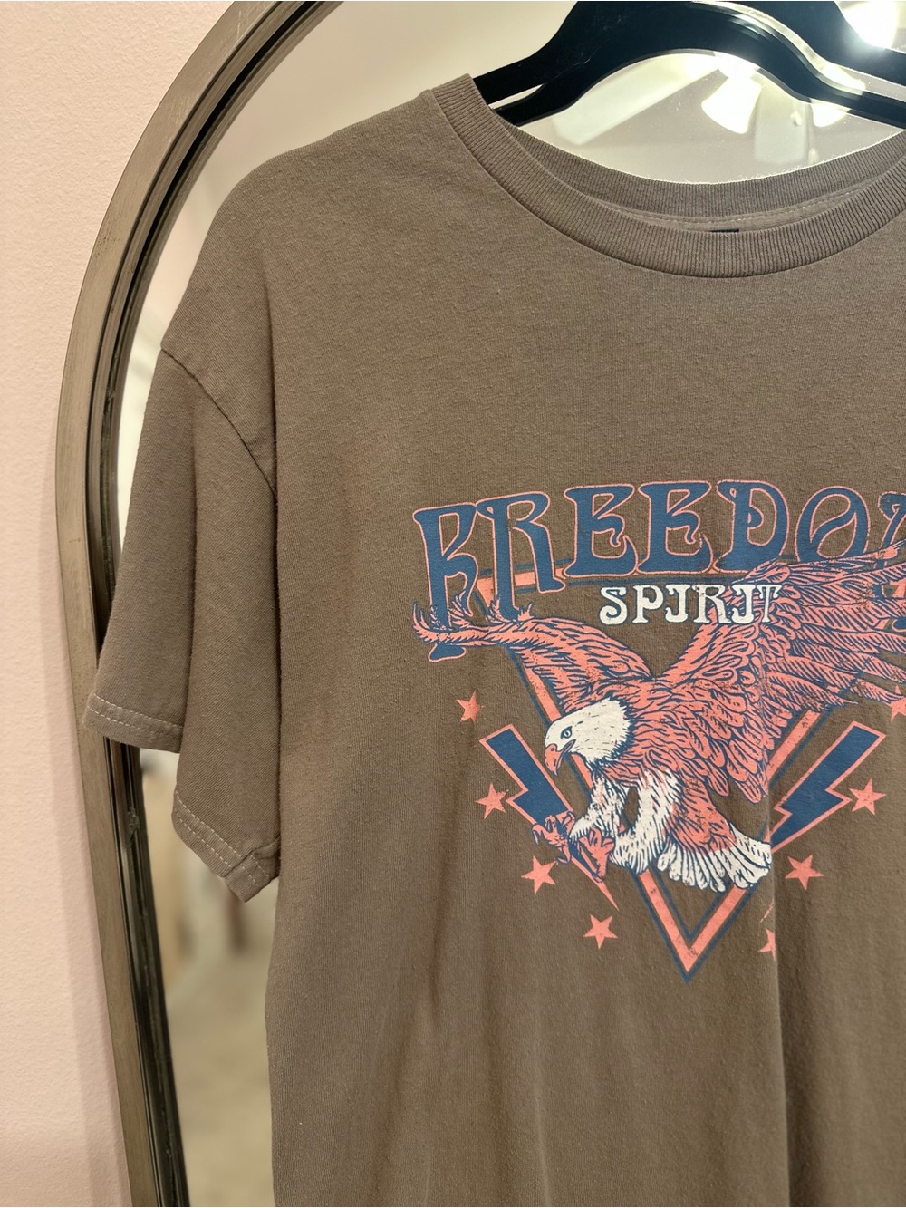 aerie Brown Graphic Short Sleeve Tee with Eagle Print